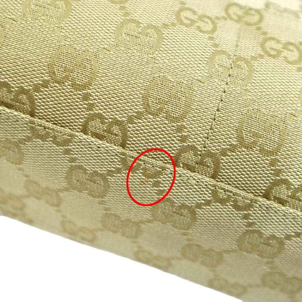 Gucci One Handle GG Canvas Handbag Beige Yellow - Picture 6 of 10